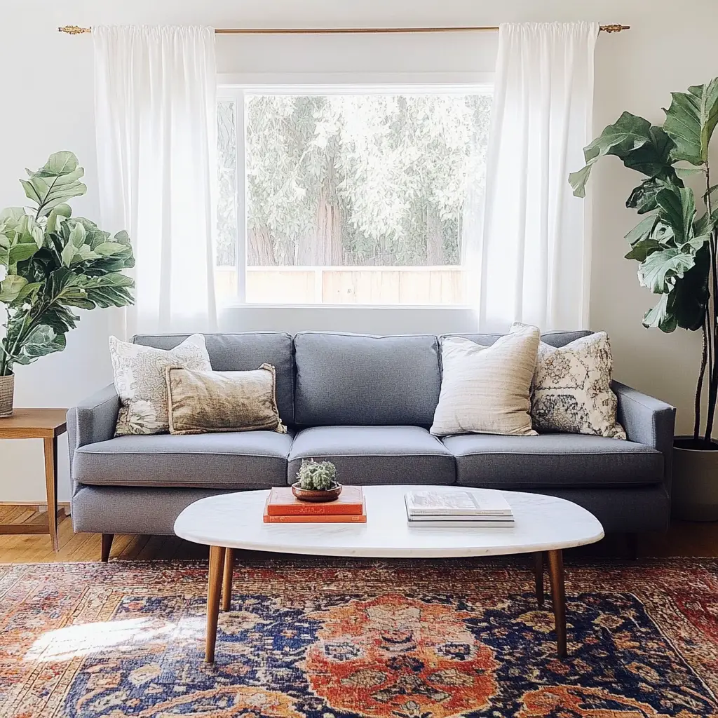 Ground the Sofa With a Patterned Rug