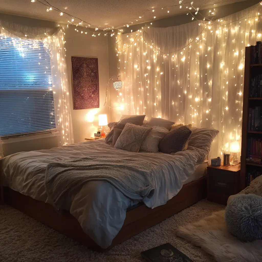 Hang String Lights for Soft Glow