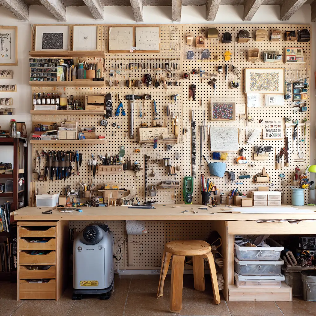 Incorporate Pegboards for Tool Storage