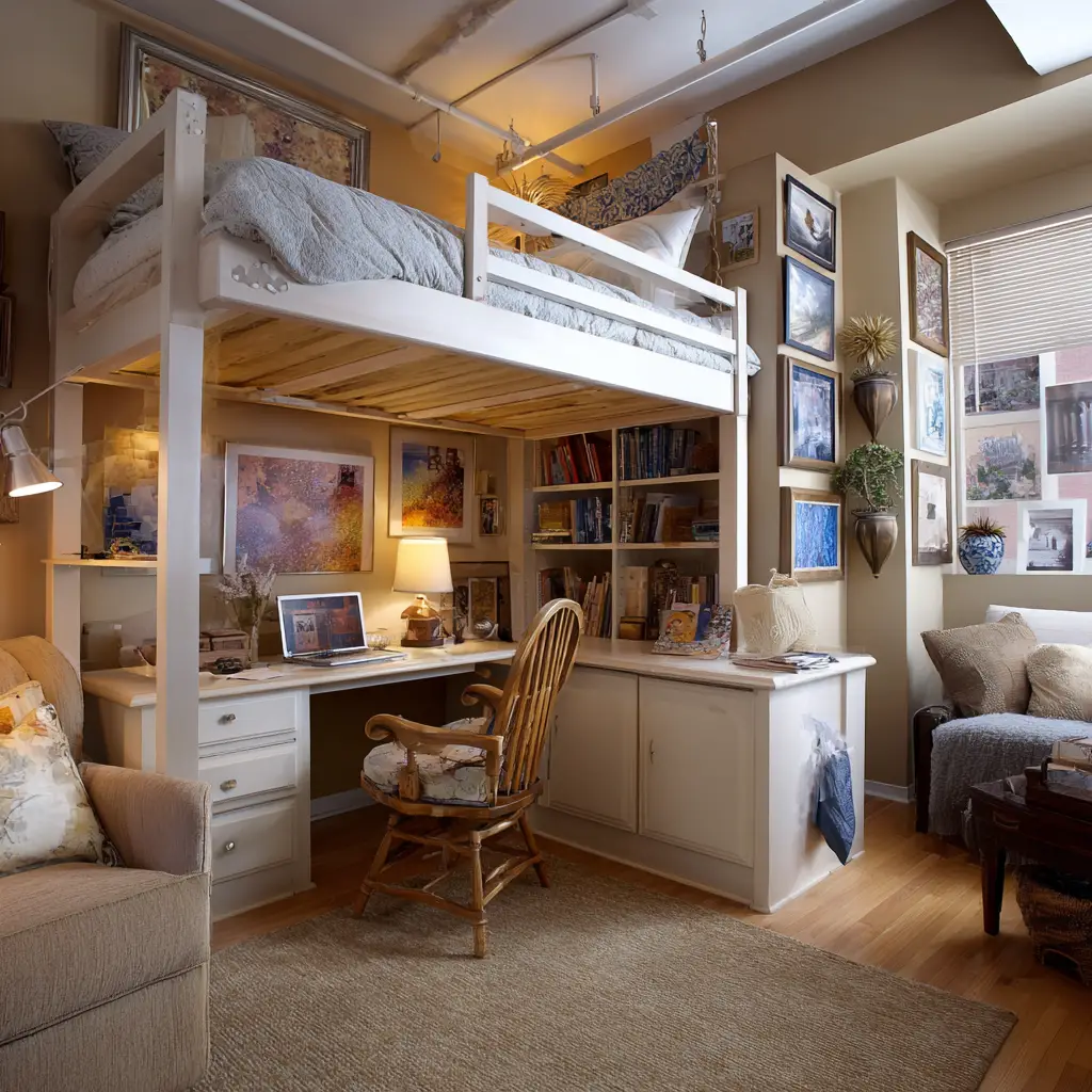 Incorporate a Loft Bed with Desk Below