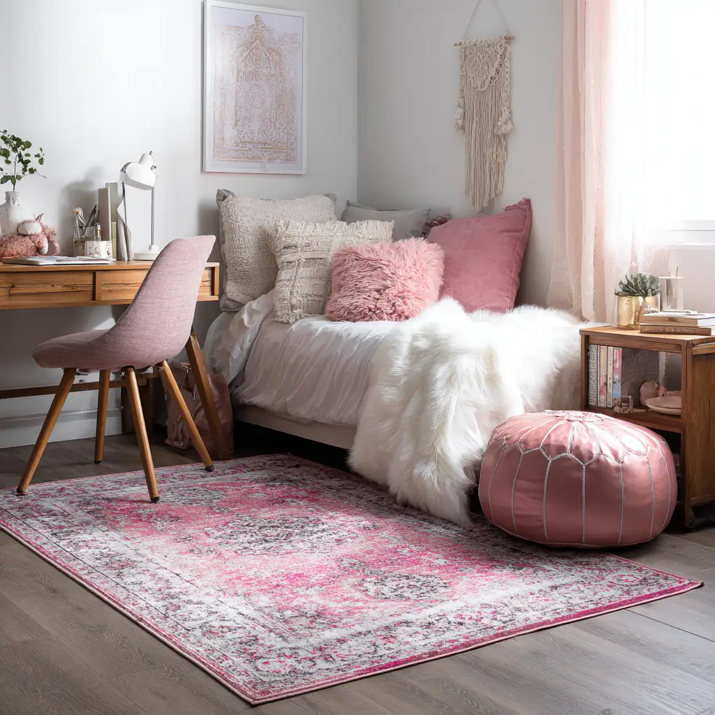 Incorporate a Pink Area Rug
