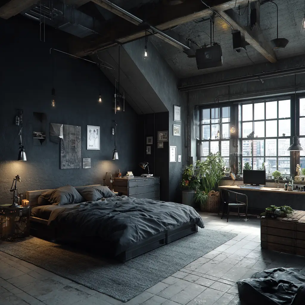 Industrial Black and Metal Loft