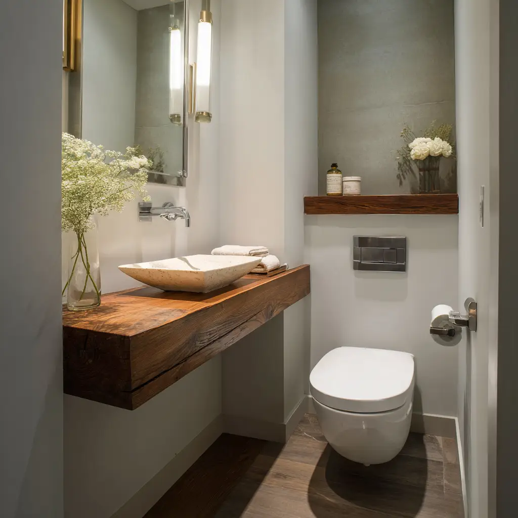 Install a Ledge Behind the Toilet