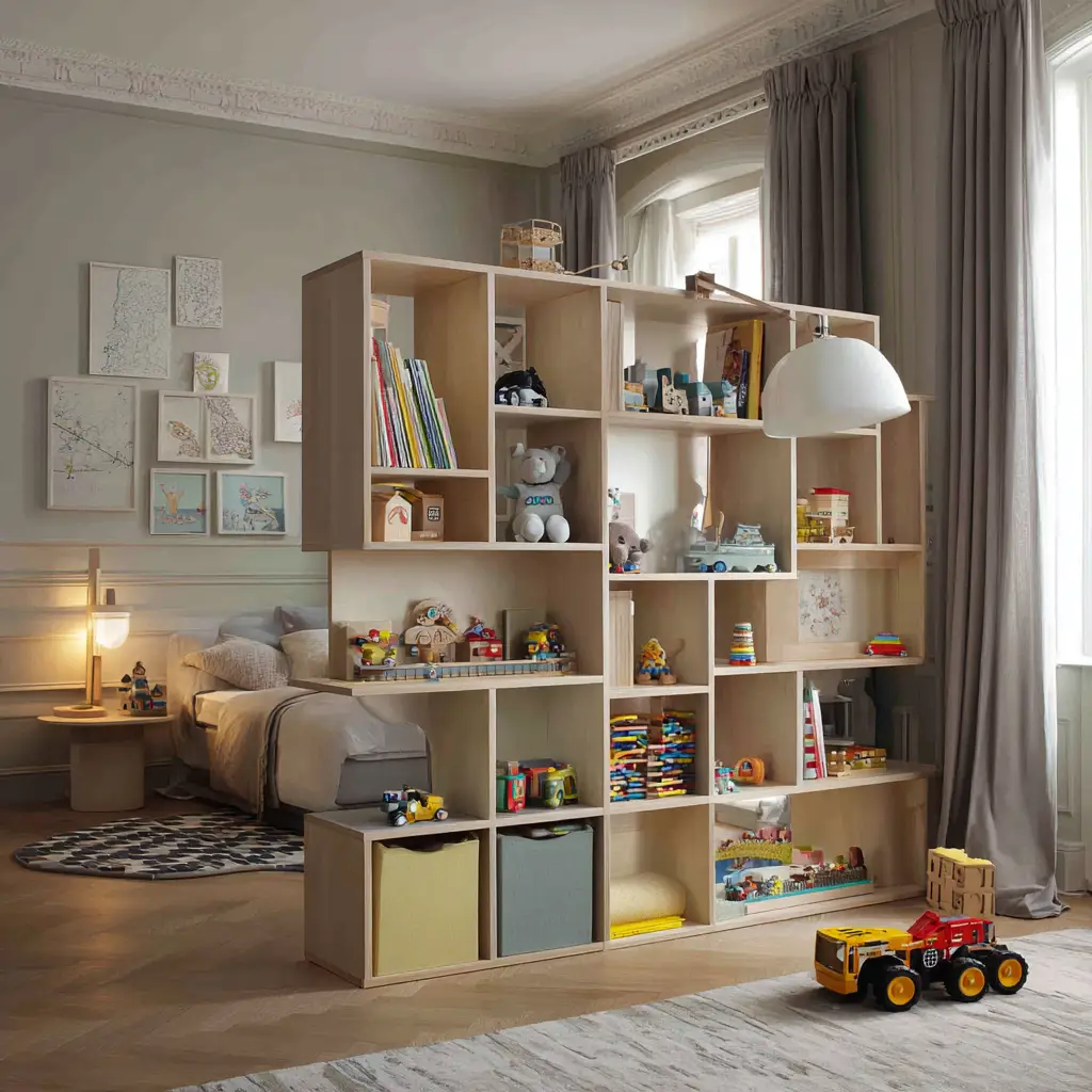 Kids’ Room Divider with Toy Storage