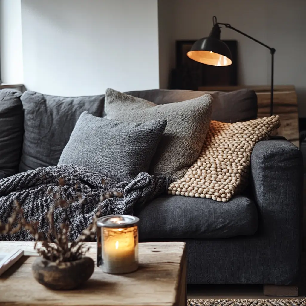 Layer with Textured Throws and Pillows