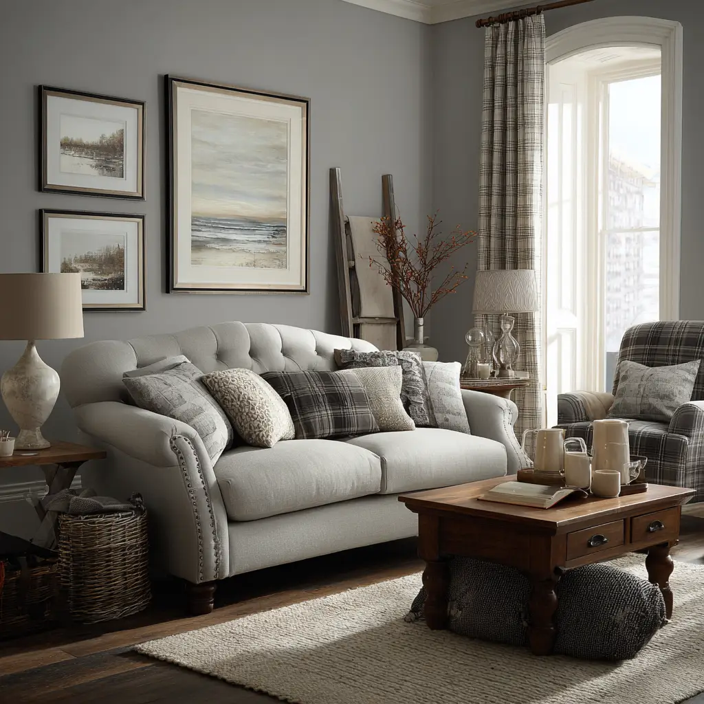Light Grey with Natural Linen