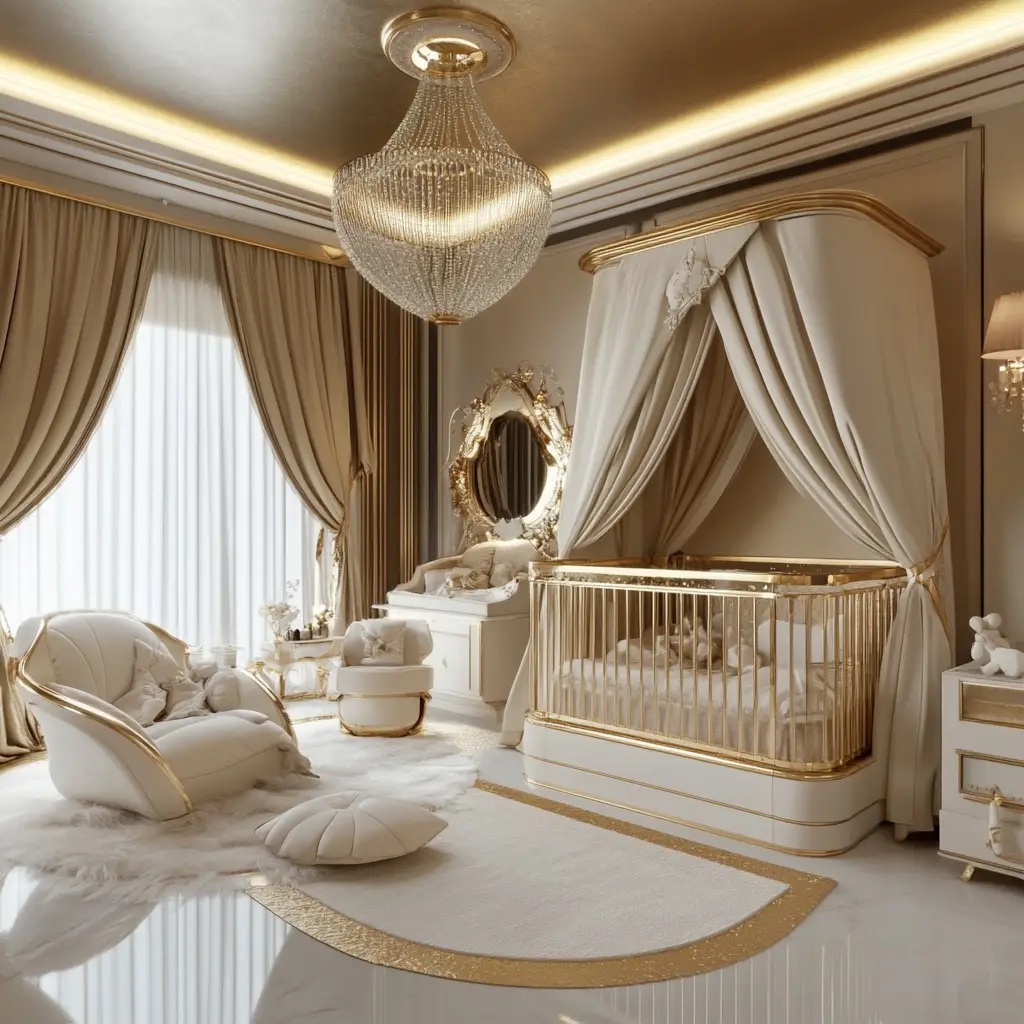 Luxe Baby Room with Gold Accents
