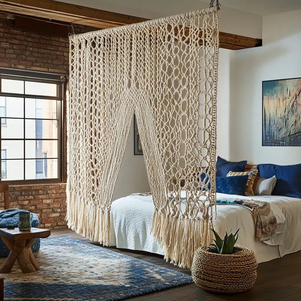 Macramé or Woven Hanging Divider
