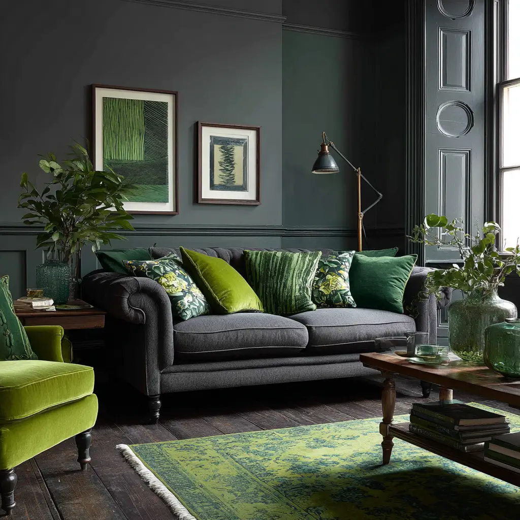 Mid-Grey and Forest Green