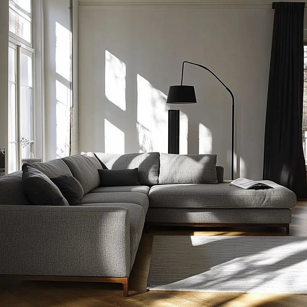 Minimalist Grey Sectional