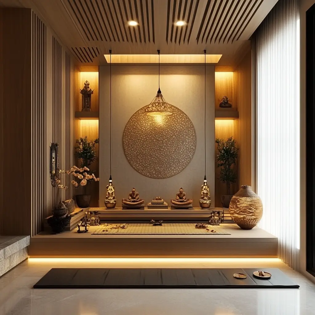Minimalist Zen-Inspired Pooja Zone