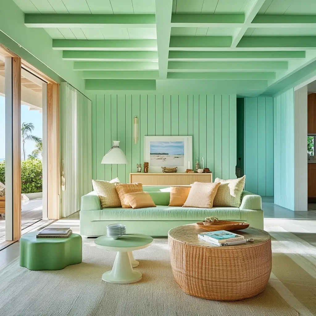 Mint Green and Light Wood