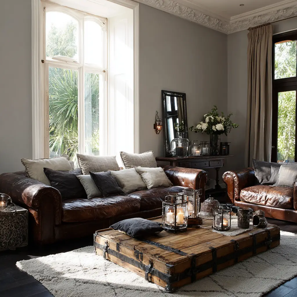 Mix Leather with Linen