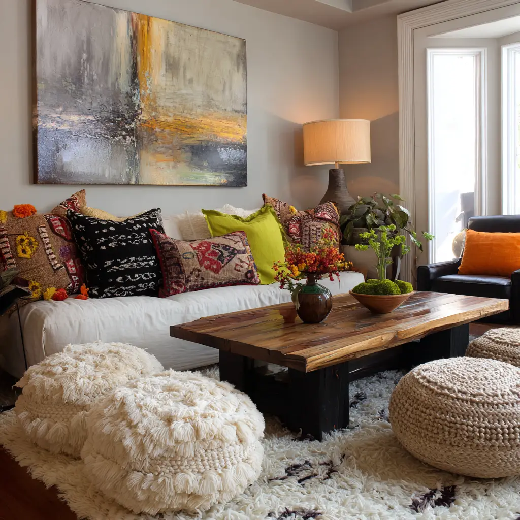 Mix Throw Pillows for Color and Texture