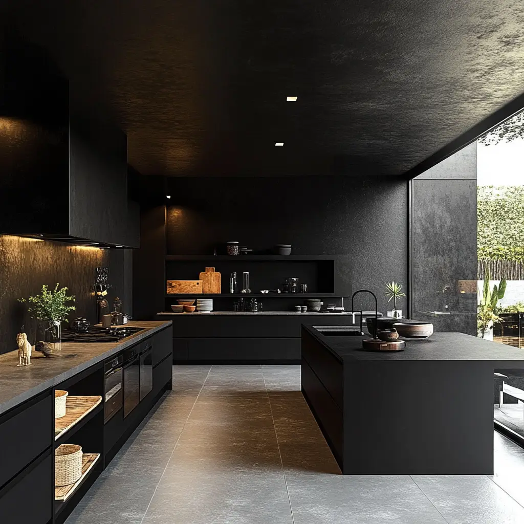 Modern Black Kitchen
