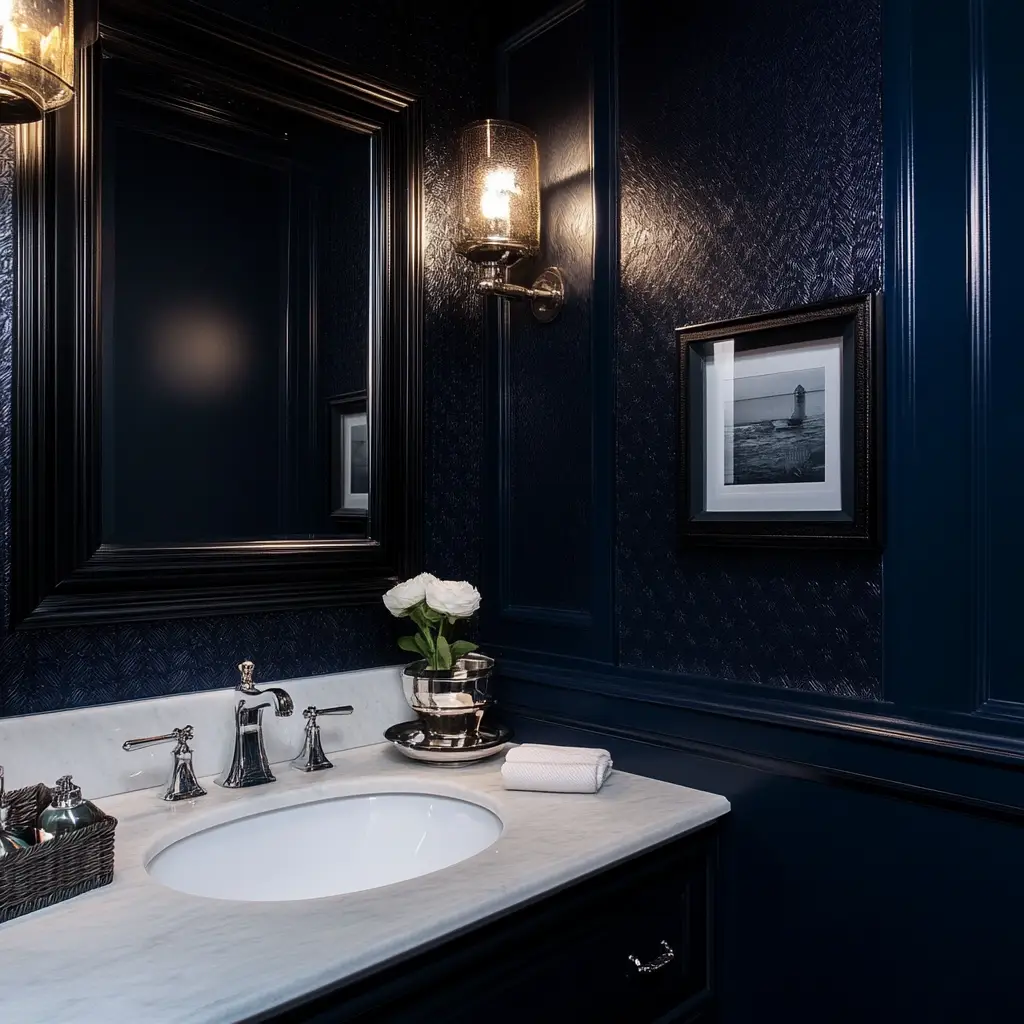 Moody Navy with White Accents
