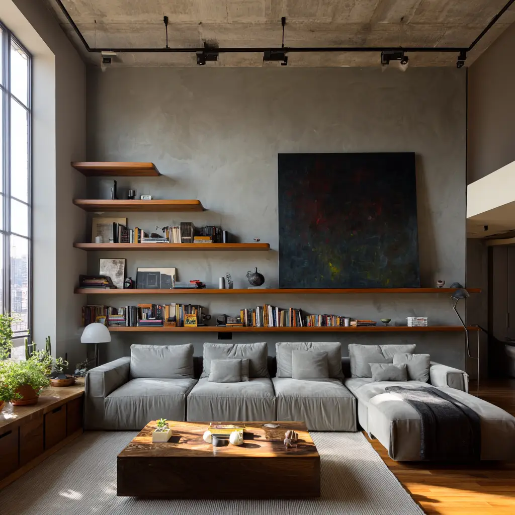 Mount Shelves Over the Sofa