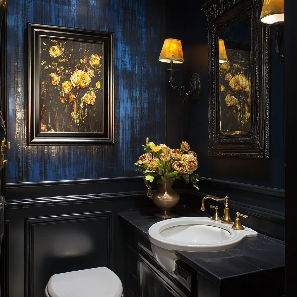 Navy Blue with Bold Artwork