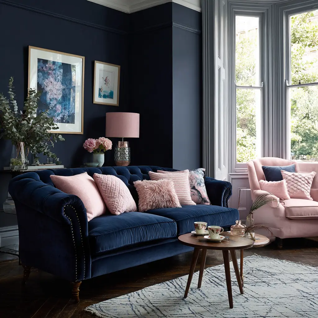 Navy and Blush Pink