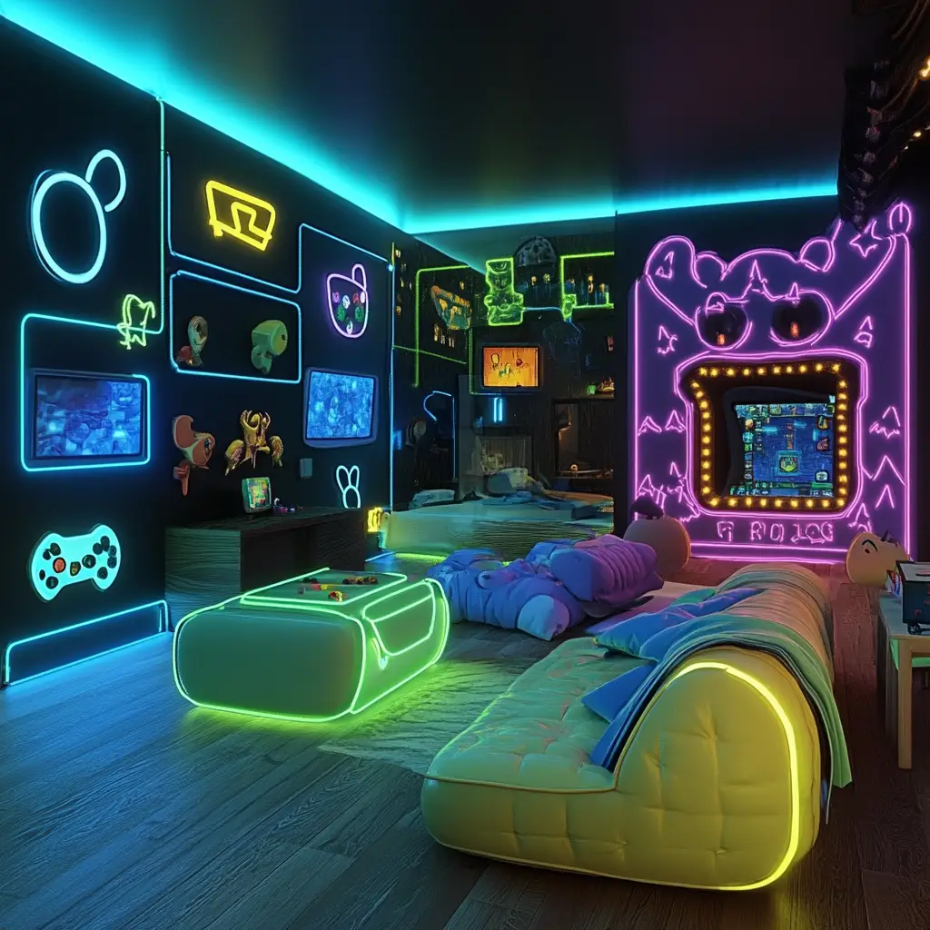 Neon Gamer Room