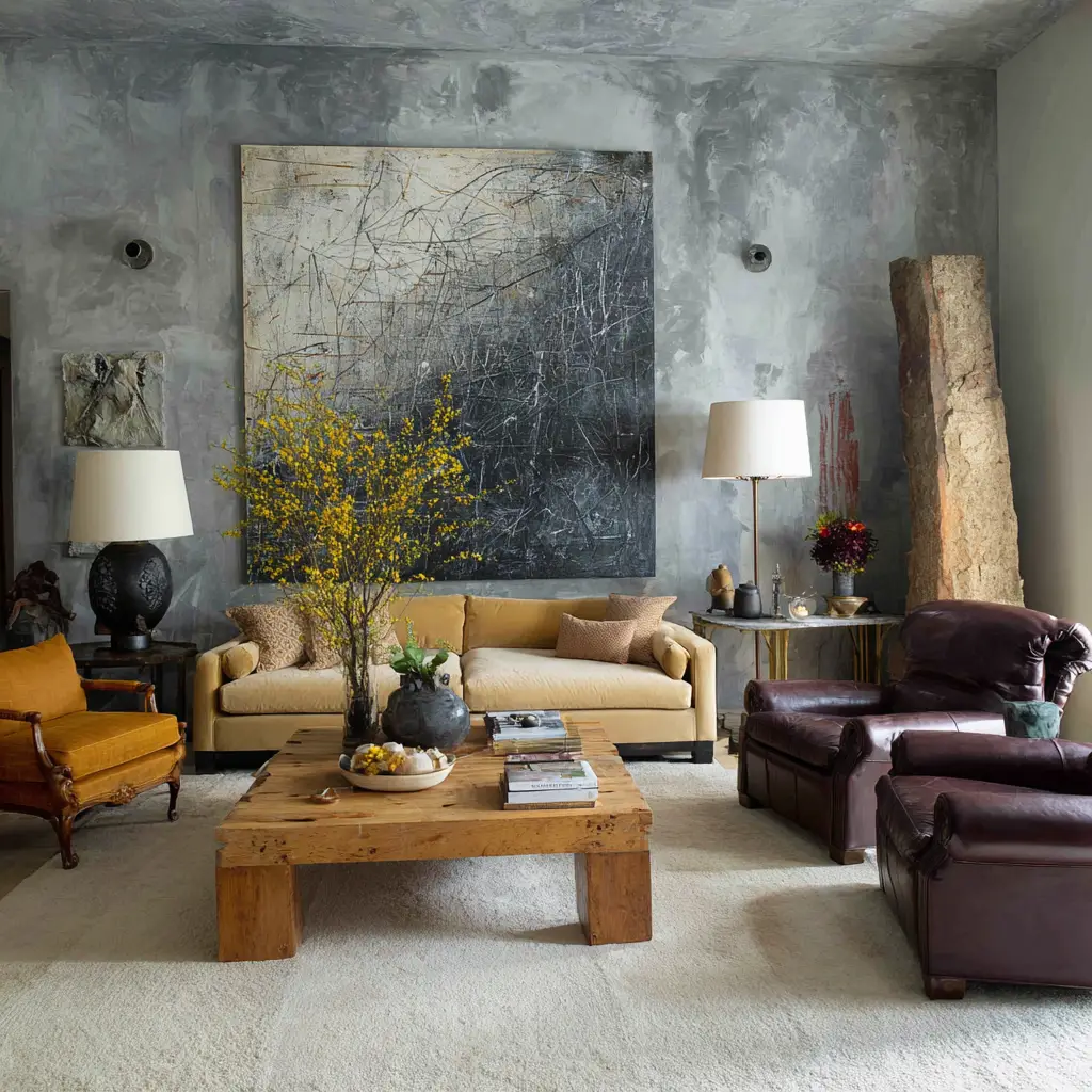 Painted Accent Wall with Art