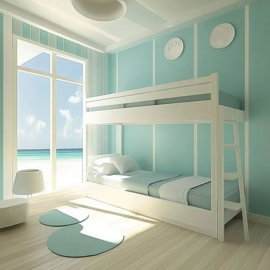 Pale Aqua and White