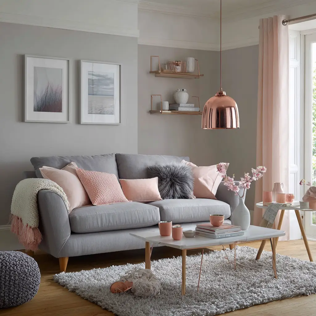 Pale Grey and Soft Blush