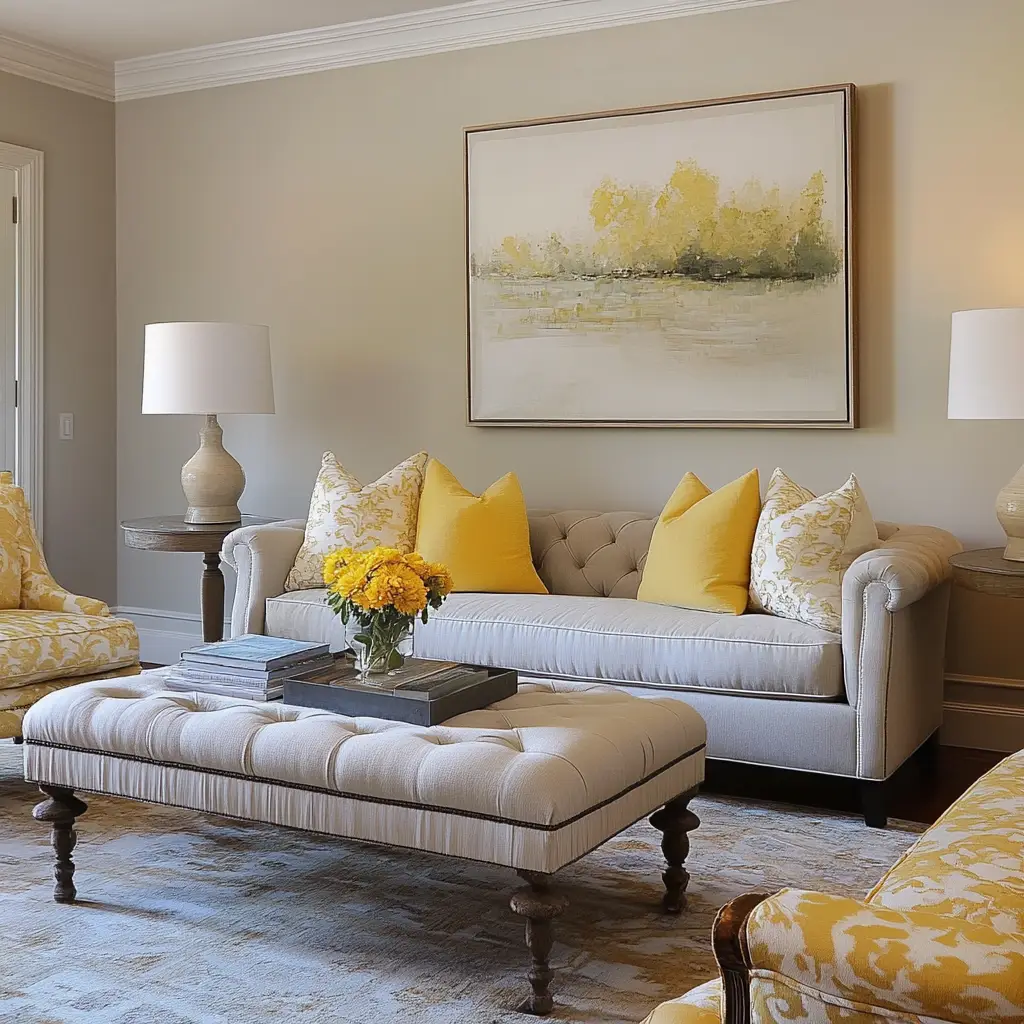 Pale Yellow and Light Gray