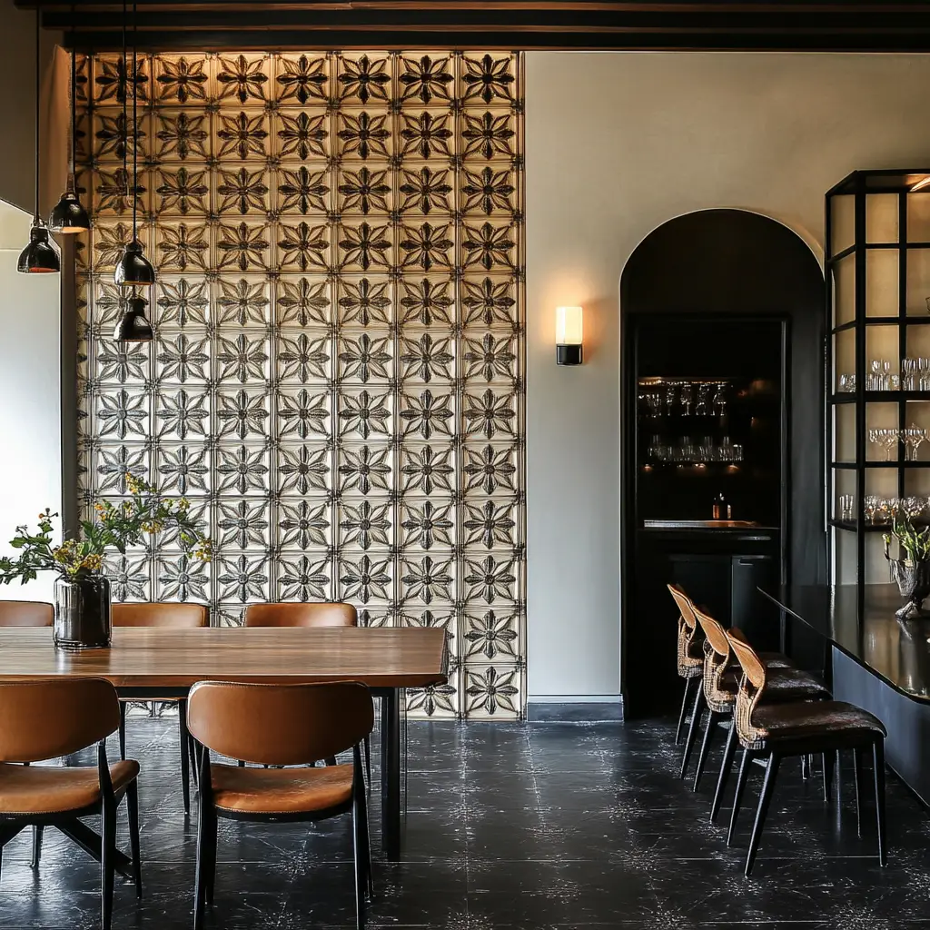 Patterned Tile Wall