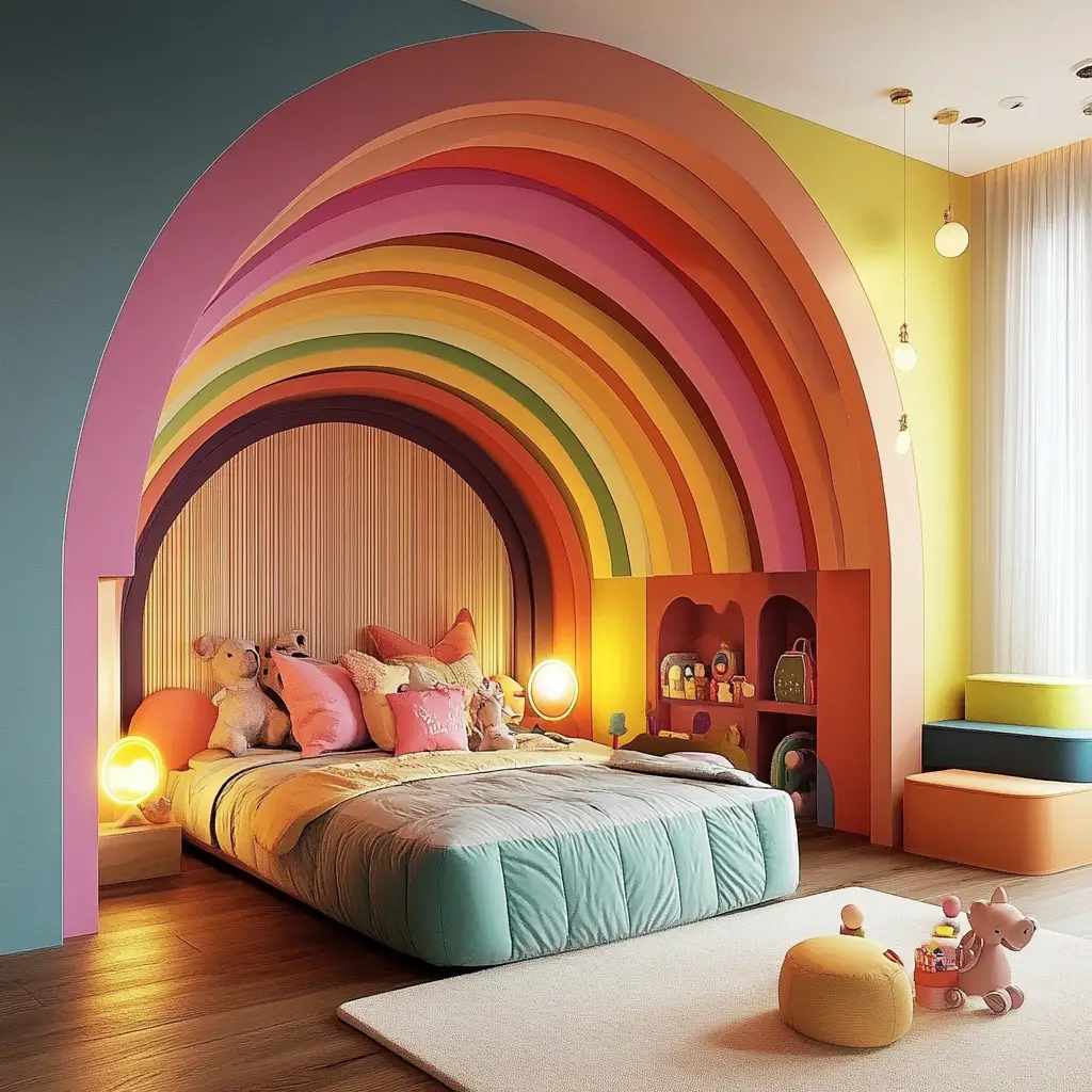 Rainbow-Themed Kids Room
