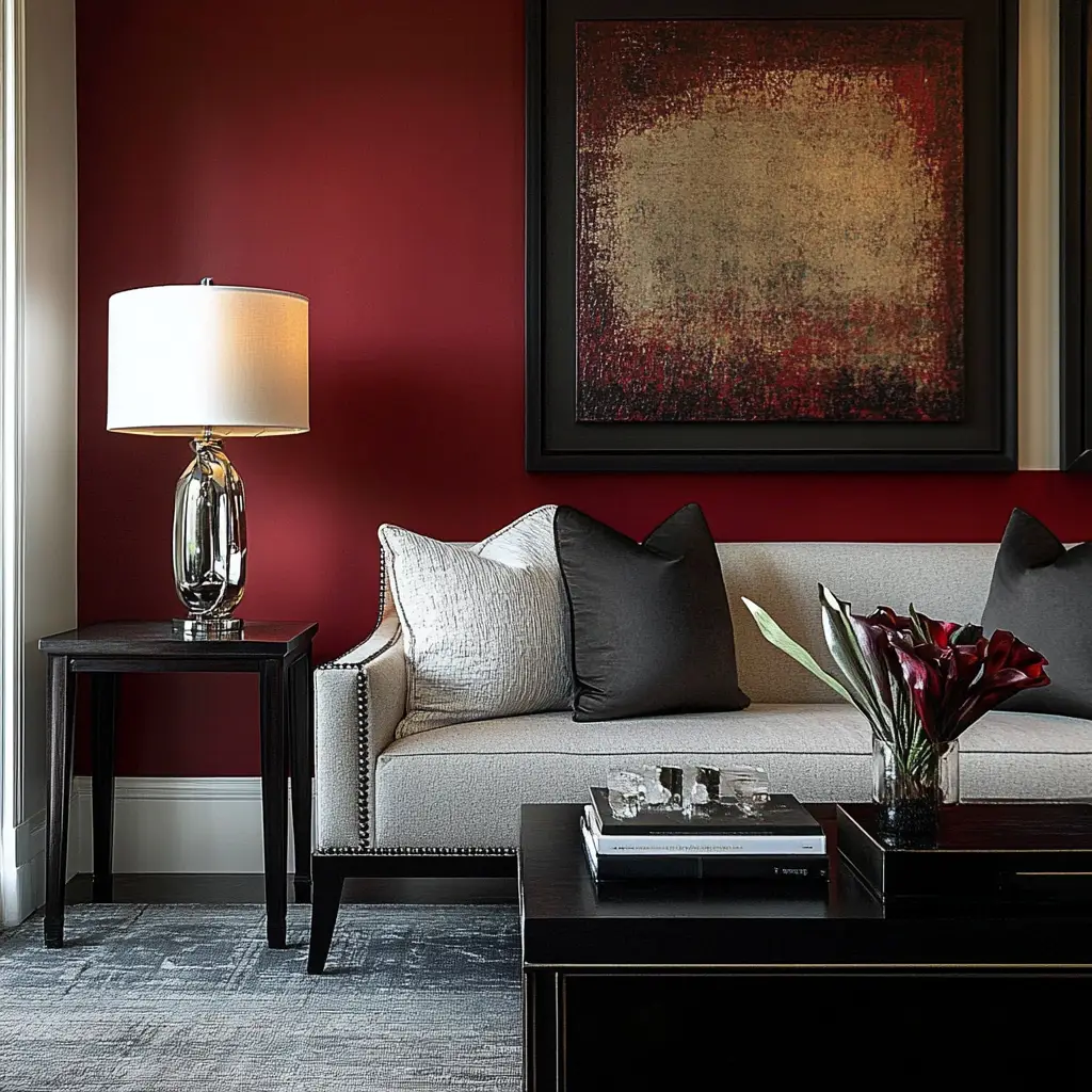 Rich Burgundy and Gray