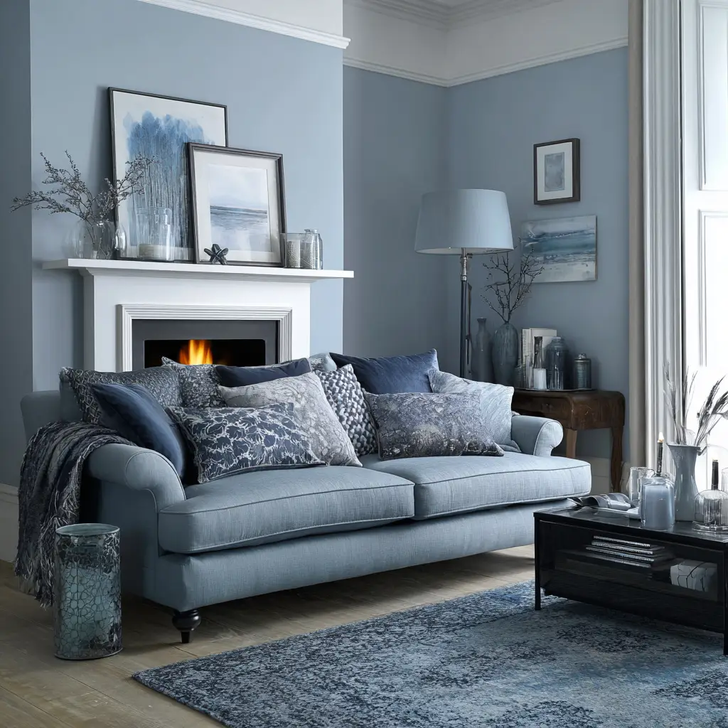 Silver Grey and Icy Blue