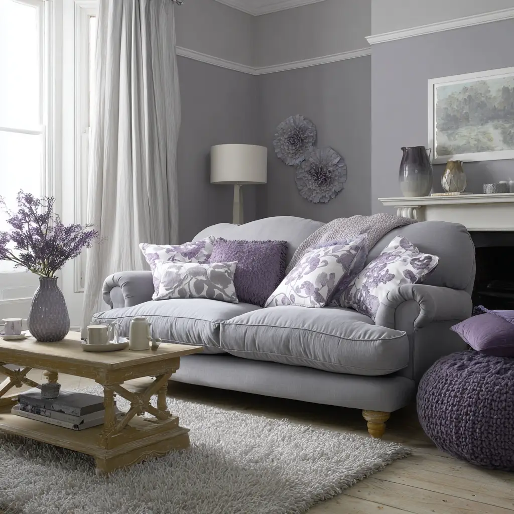 Soft Grey and Lavender