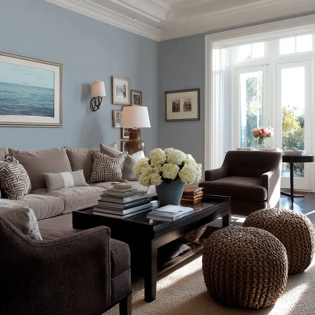 Taupe and Slate Blue