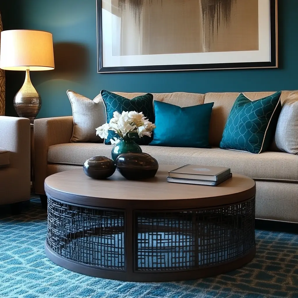 Teal and Tan