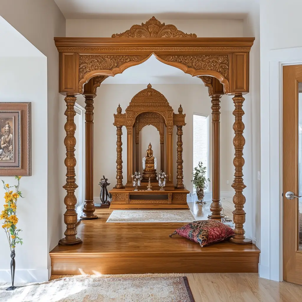 Temple-Style Alcove with Arched Frame