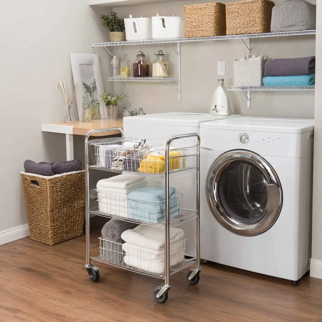 Try a Rolling Laundry Cart