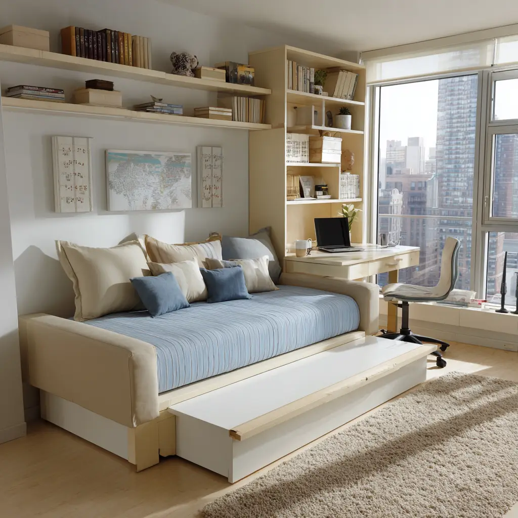 Twin Bed with Slide-Out Desk