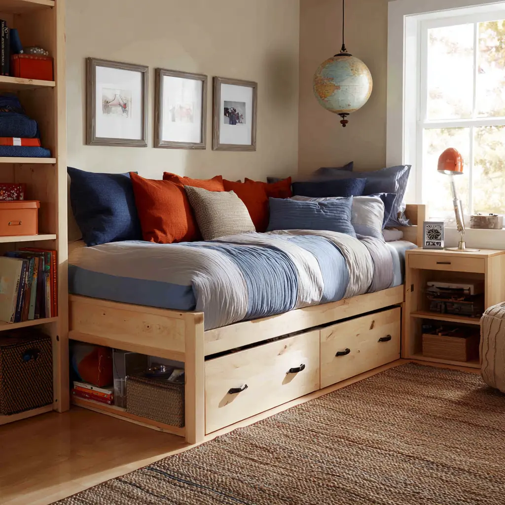 Twin Bed with Storage Drawers