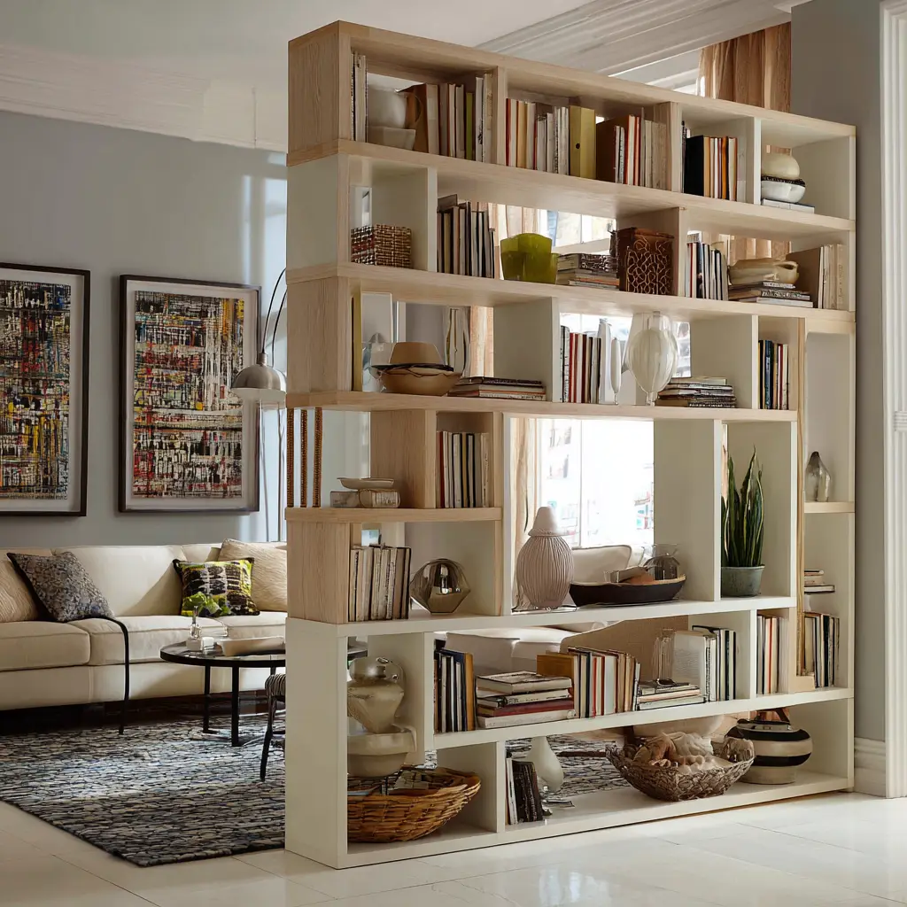 Two-Sided Bookcase for Double Function