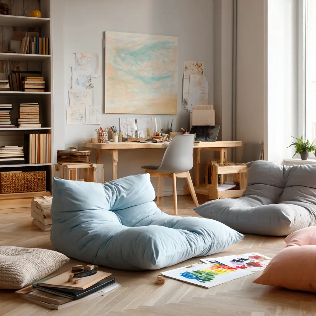 Use Floor Cushions for Relaxed Sketching