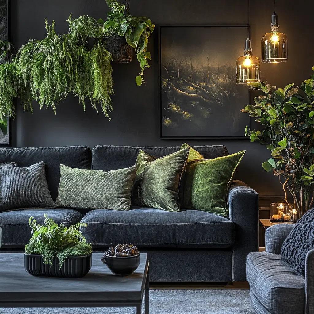 Use Greenery for a Lush Contrast