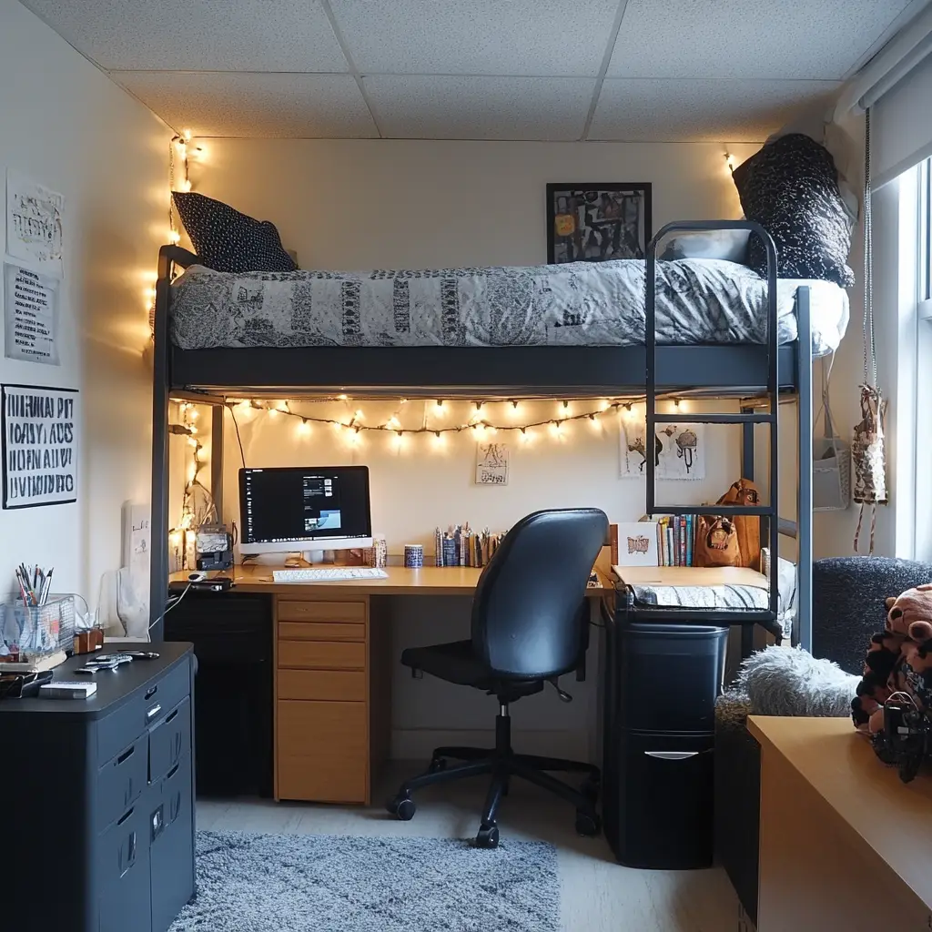 Use a Lofted Bed for Extra Floor Space