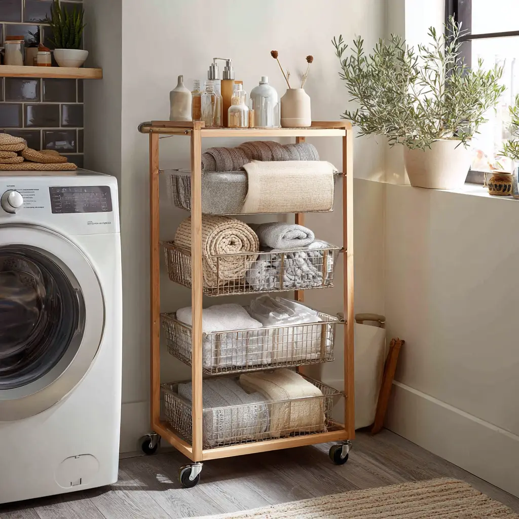 Use a Rolling Laundry Cart