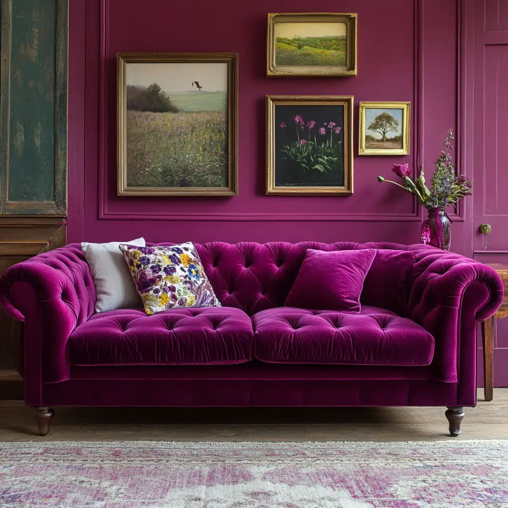 Velvet Chesterfield in Deep Jewel Tones