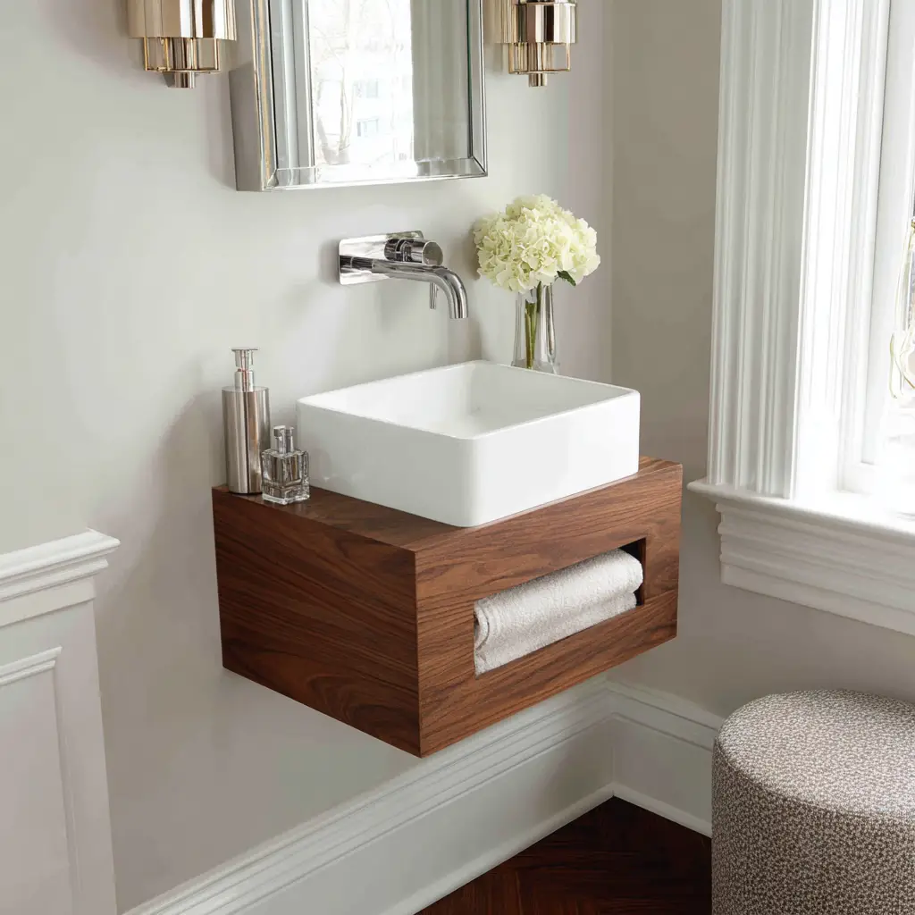 Wall-Mounted Sink with Storage
