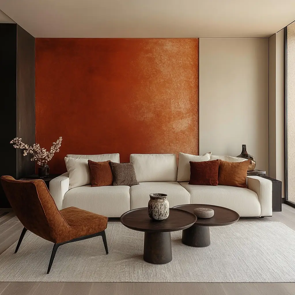 Warm Terracotta and Off-White