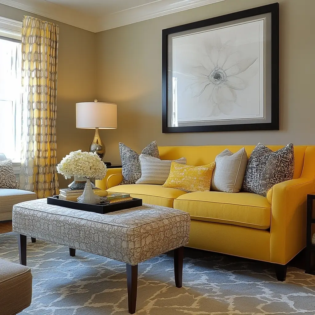 Warm Yellow and Soft Gray