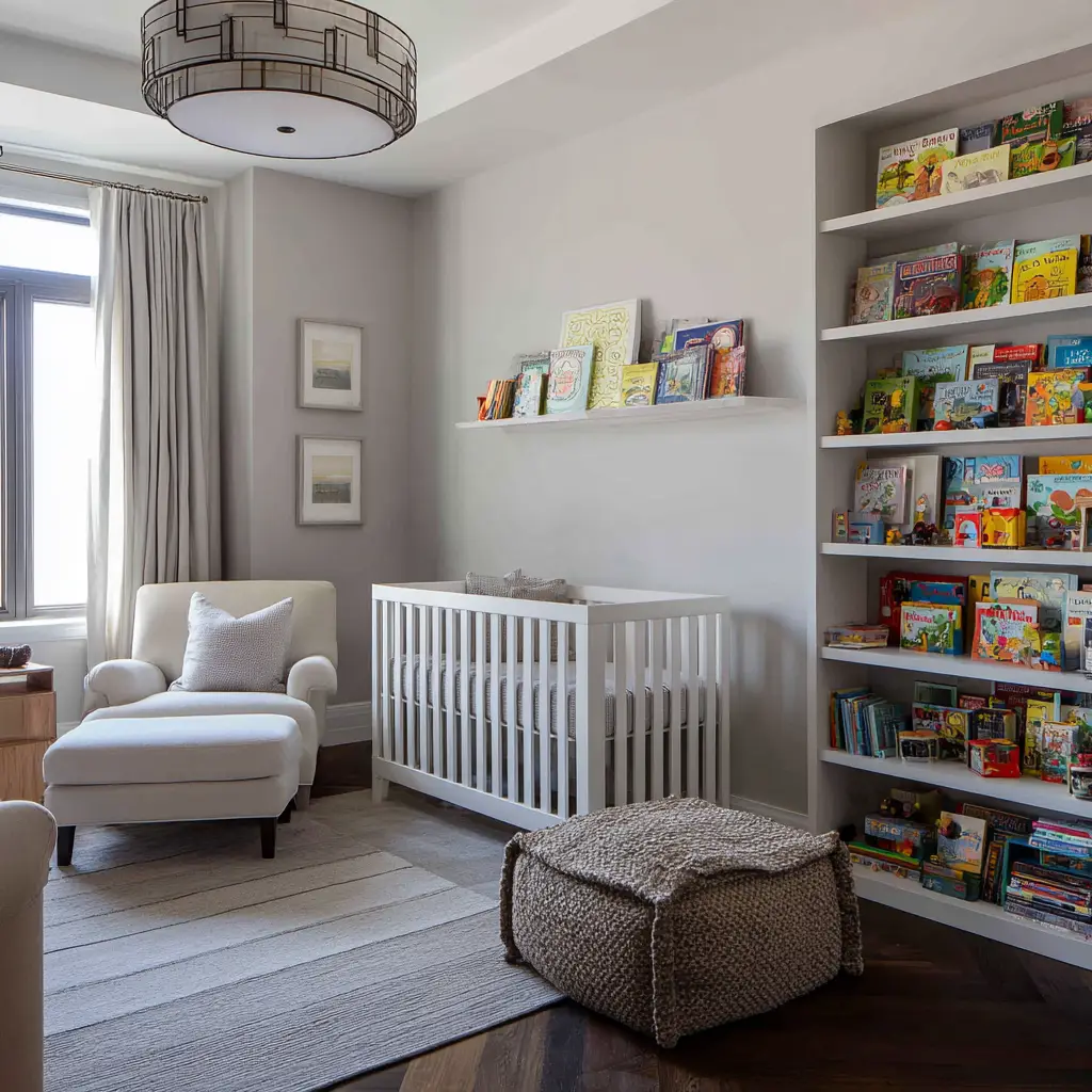White and Gray Base with Colorful Books