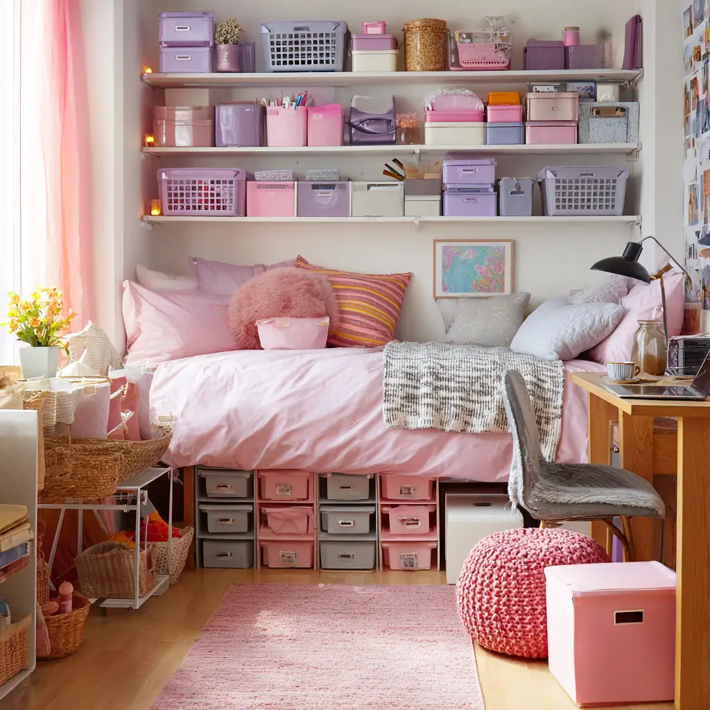 Use Pink Bins and Organizers